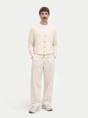 Essential Cashmere V-Neck Cardigan Marshmallow - Gobi Cashmere #color_marshmallow