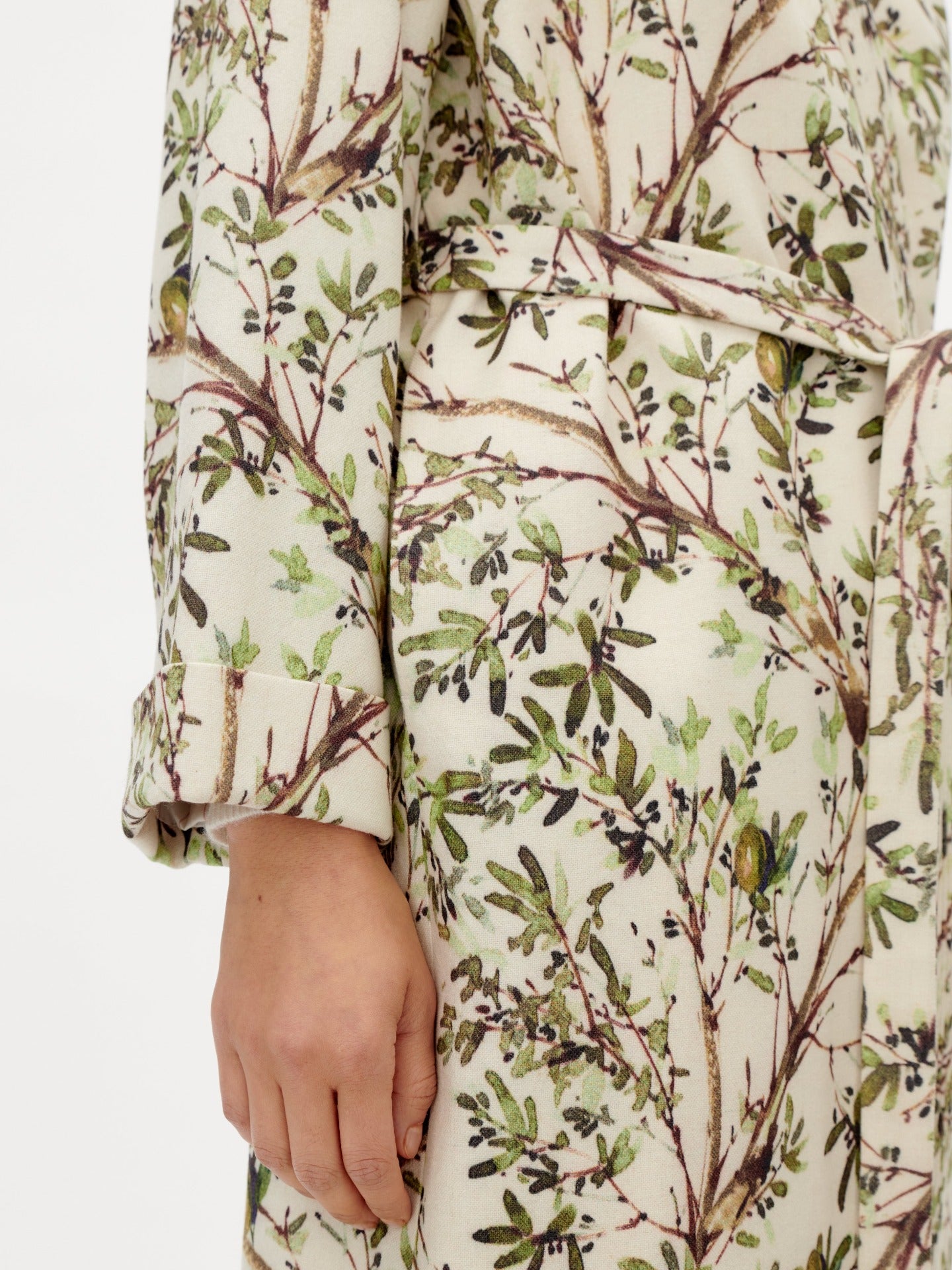 Women's Cashmere Printed Coat Beige - Gobi Cashmere