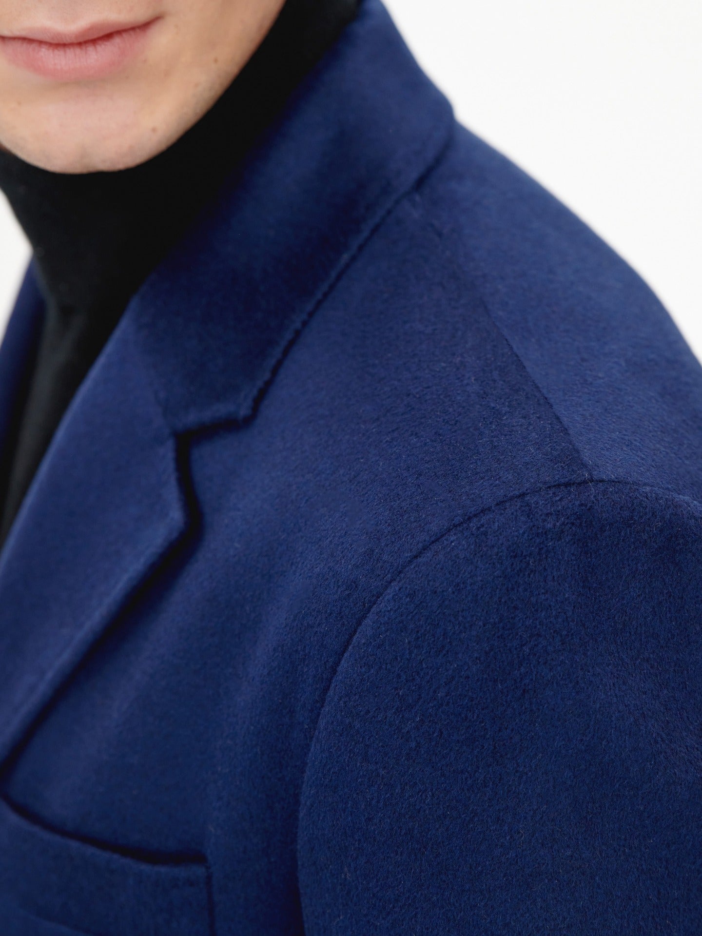 Men's Cashmere Classic Single Breasted Coat Navy - Gobi Cashmere