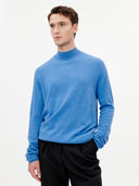 Men's Cashmere Mock Neck Sweater Blue - Gobi Cashmere #color_blue
