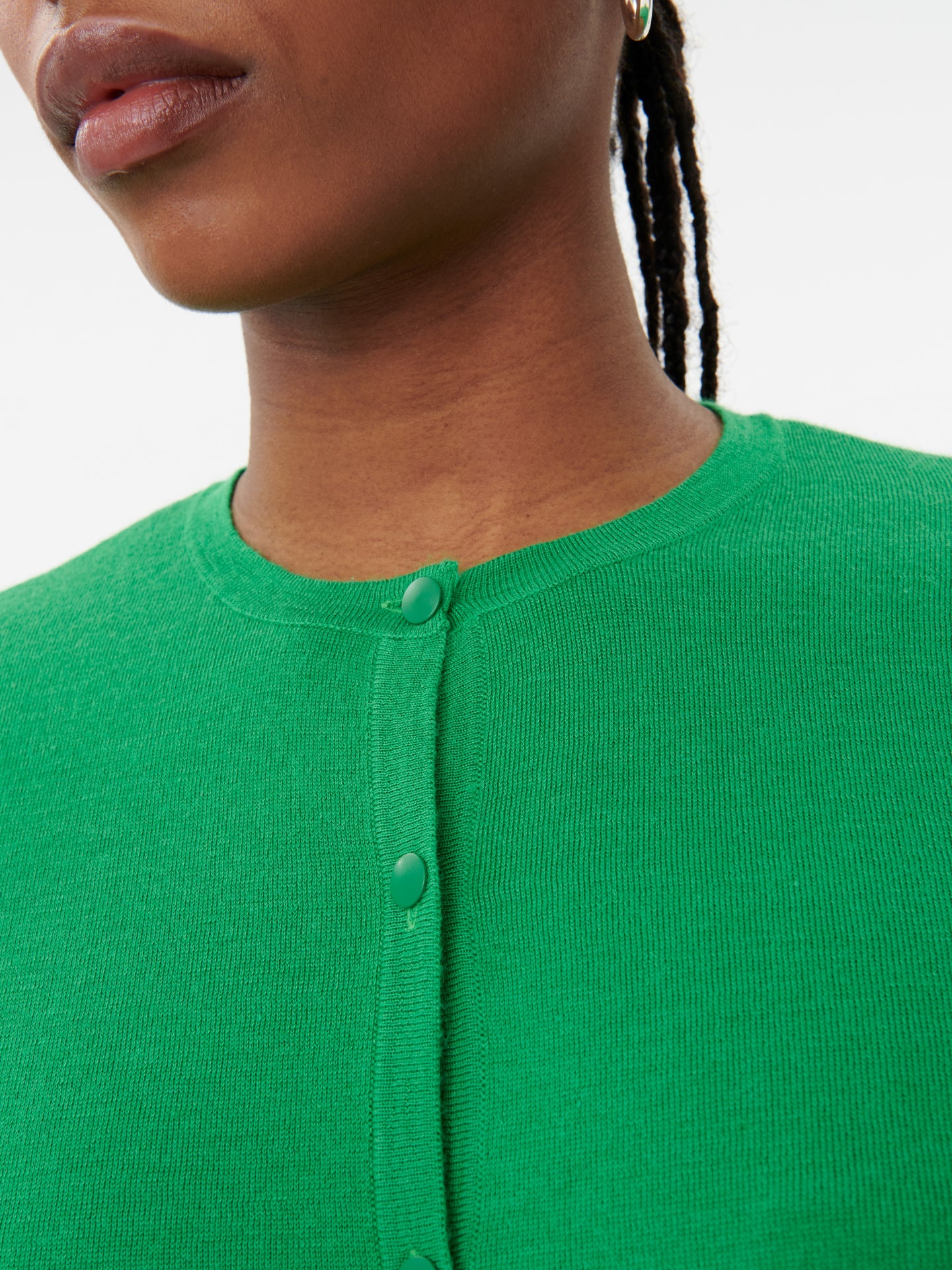 Women's Silk Cashmere Cropped Cardigan Jolly Green - Gobi Cashmere