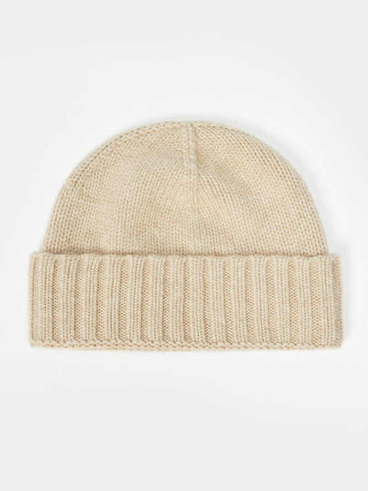 Unisex Cashmere  Basic Beanie Beige - Gobi Cashmere