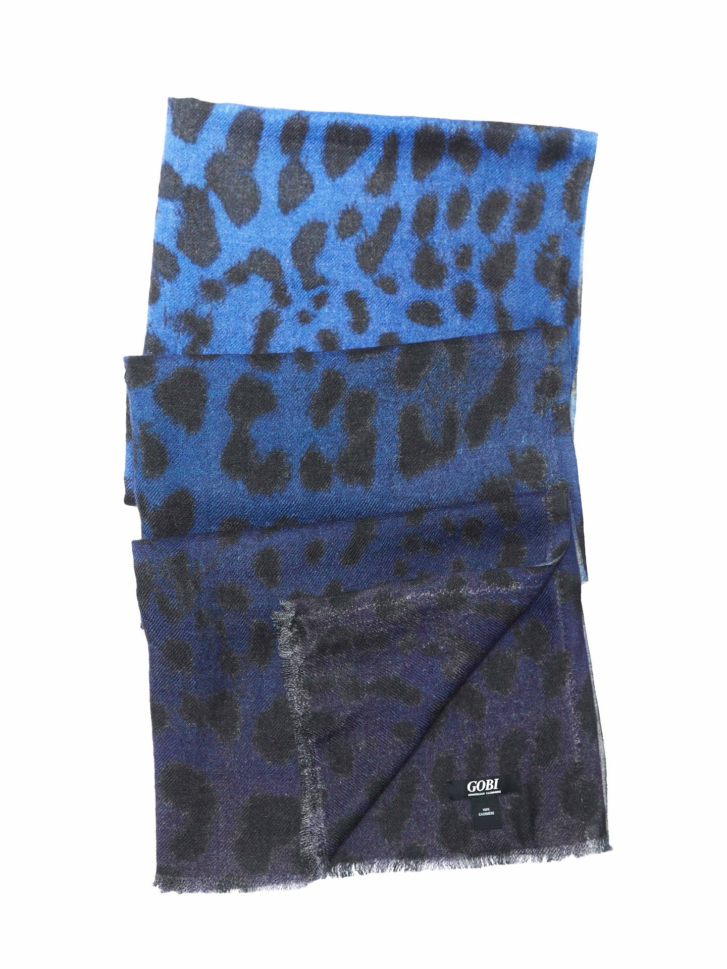 Women's Cashmere Printed Shawl Blueprint - Gobi Cashmere