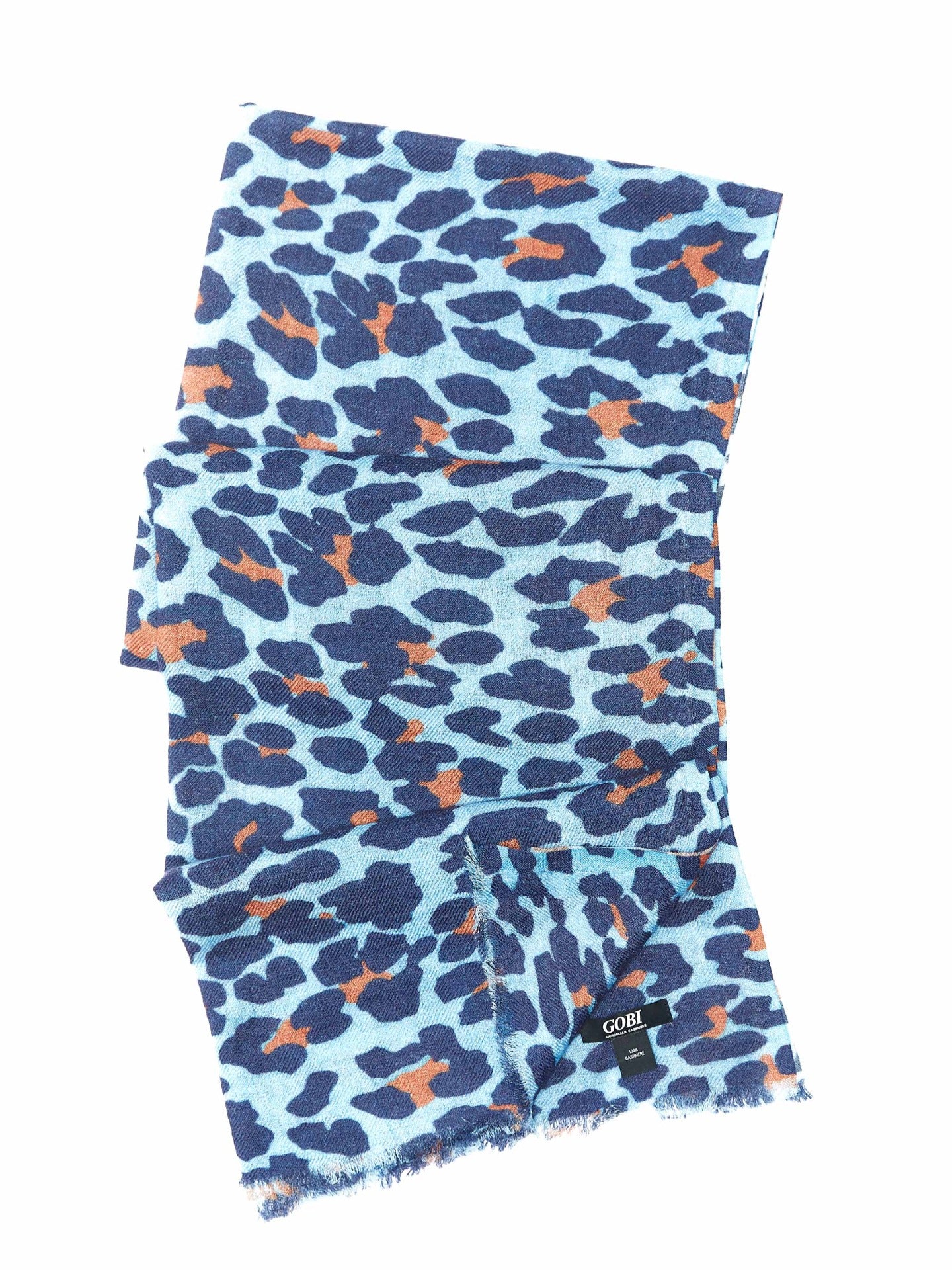 Women's Cashmere Printed Shawl Navy Peony - Gobi Cashmere