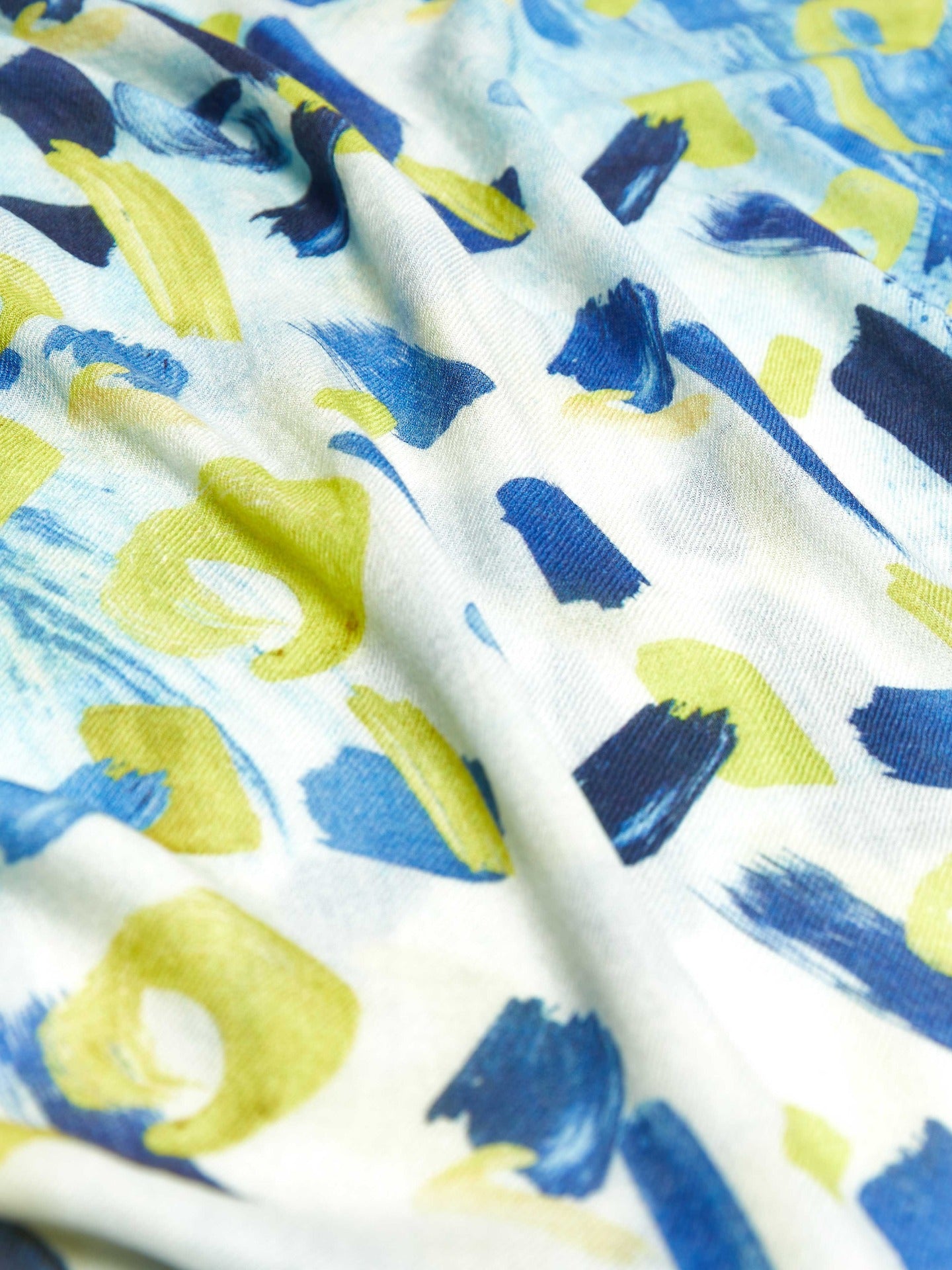 Women's Cashmere Printed Shawl Mosaic Blue - Gobi Cashmere