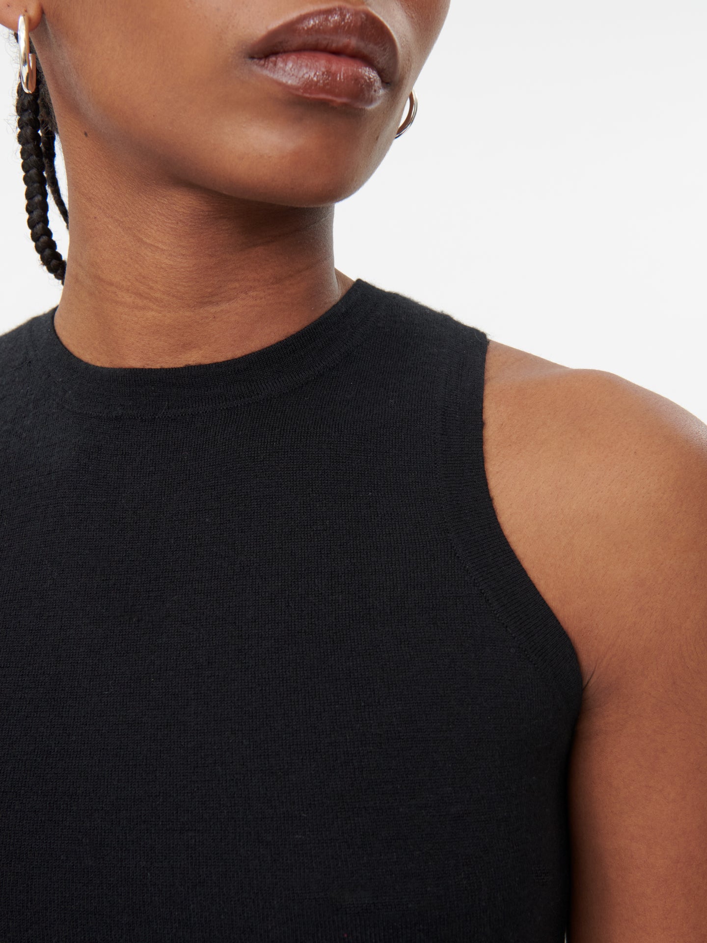Women's Silk Cashmere Tank Top Black - Gobi Cashmere