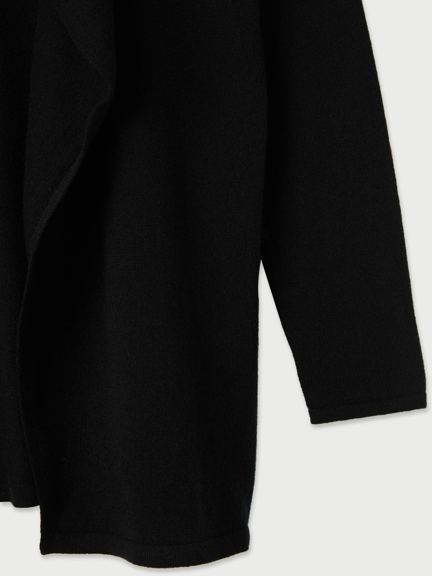 Women's Cashmere Waterfall Collar Cardigan Black - Gobi Cashmere