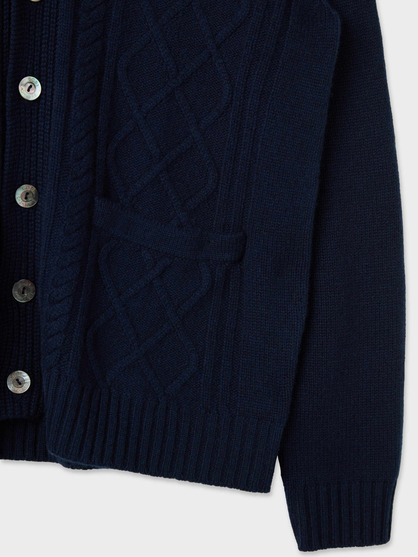 Men's Cashmere Shawl Collar Cardigan Navy - Gobi Cashmere
