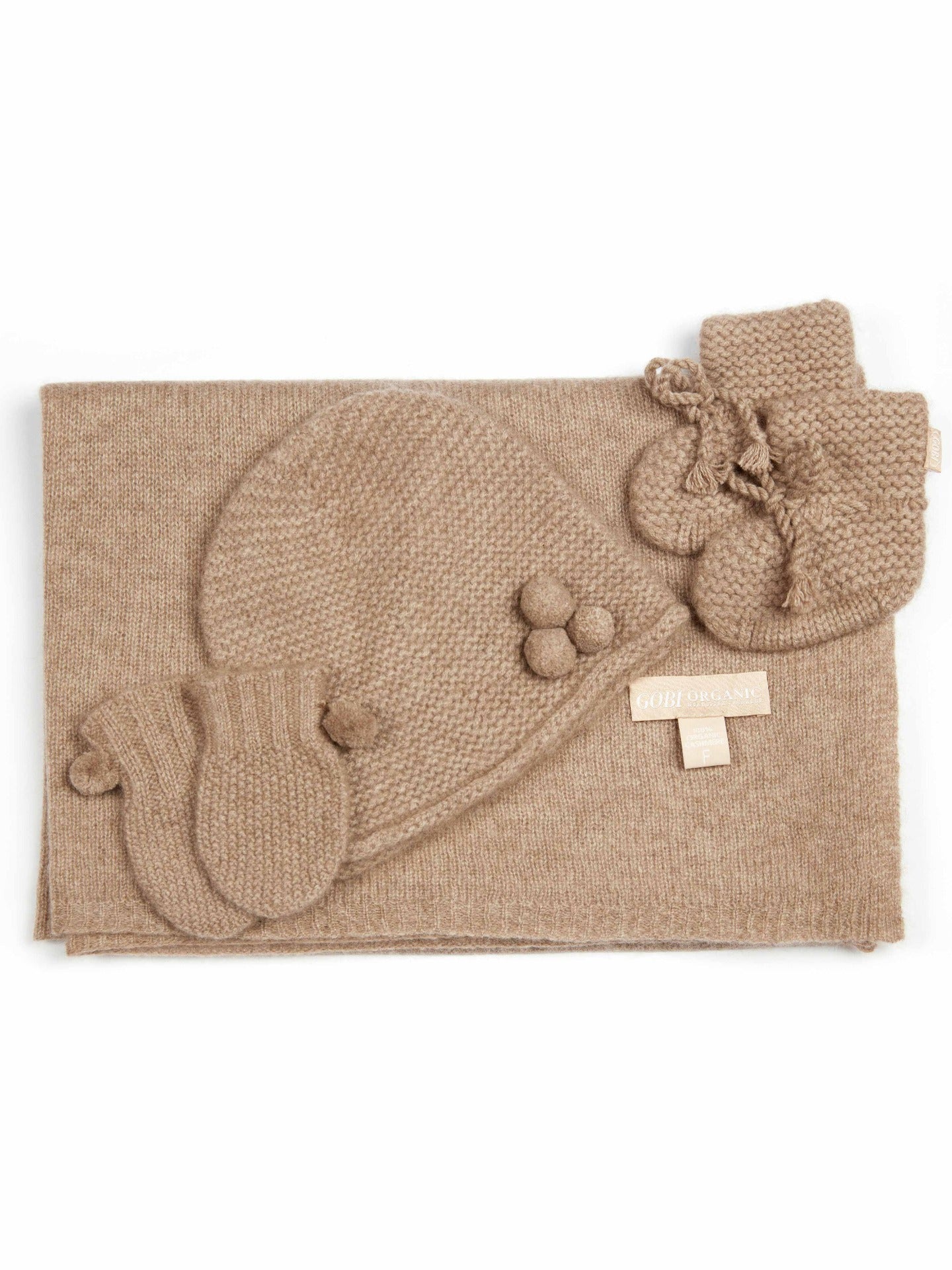 Unisex Cashmere Baby Set Taupe - Gobi Cashmere