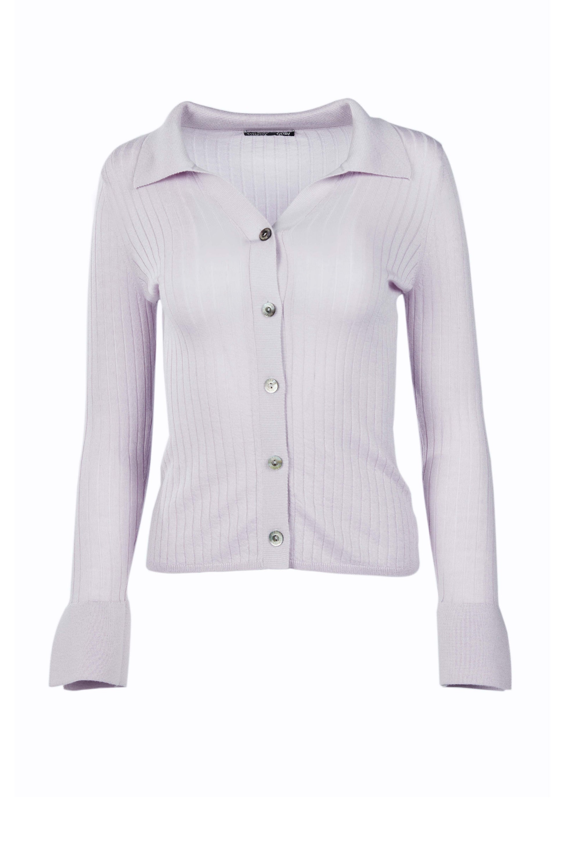 Women's Silk Cashmere Button Up Cardigan Orchid Tint - Gobi Cashmere
