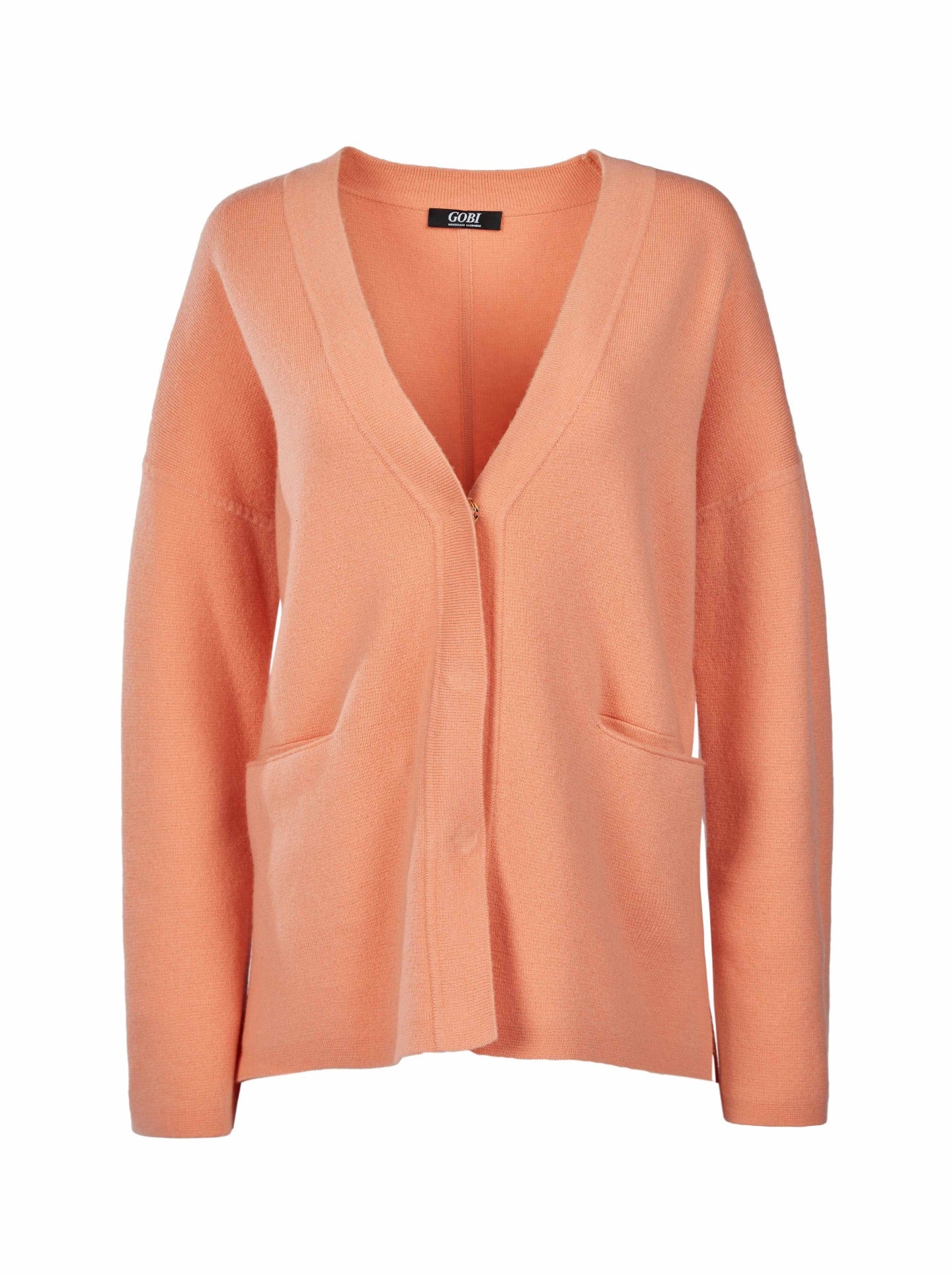 Women's Cashmere Chunky Cardigan Peach Nectar - Gobi Cashmere