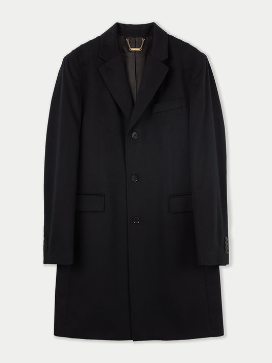 Men's Cashmere Classic Single Breasted Coat Black - Gobi Cashmere