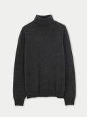 A gray turtle neck cashmere sweater #color_charcoal