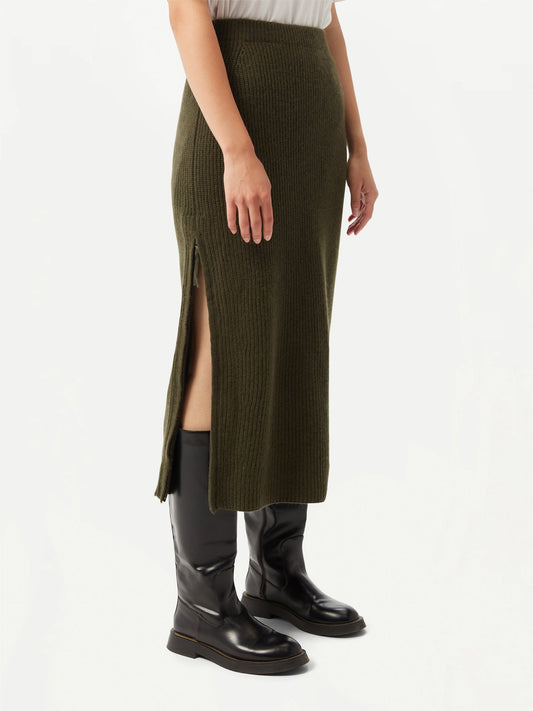 Cashmere Skirt with Zip
