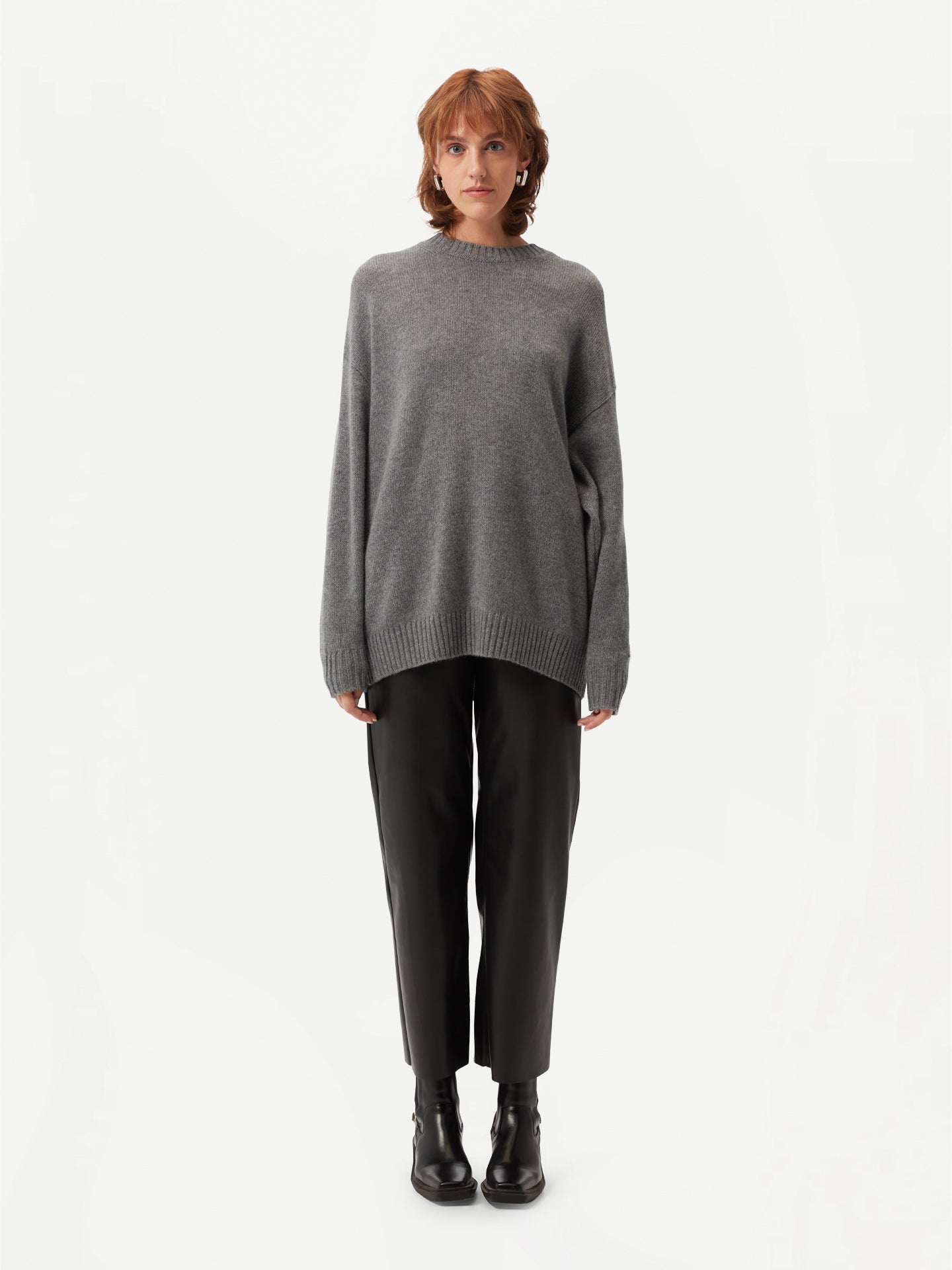 Women's Relaxed-Fit Cashmere Sweater Dim Gray - Gobi Cashmere
