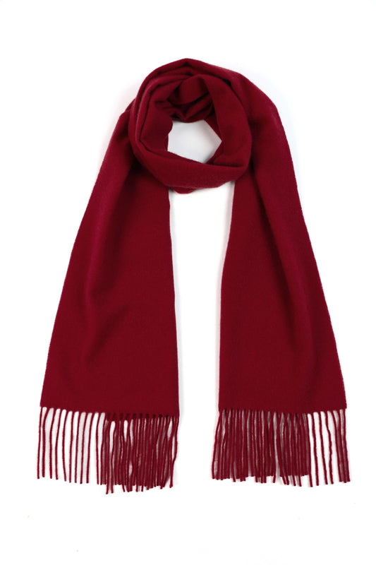Unisex Cashmere Fringe Scarf Bordeaux - Gobi Cashmere