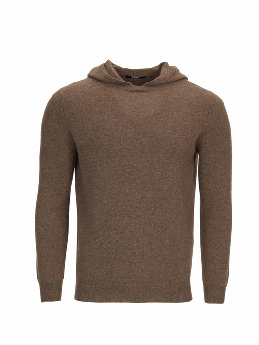 Men's Cashmere Basic Hoodie Cocoa - Gobi Cashmere