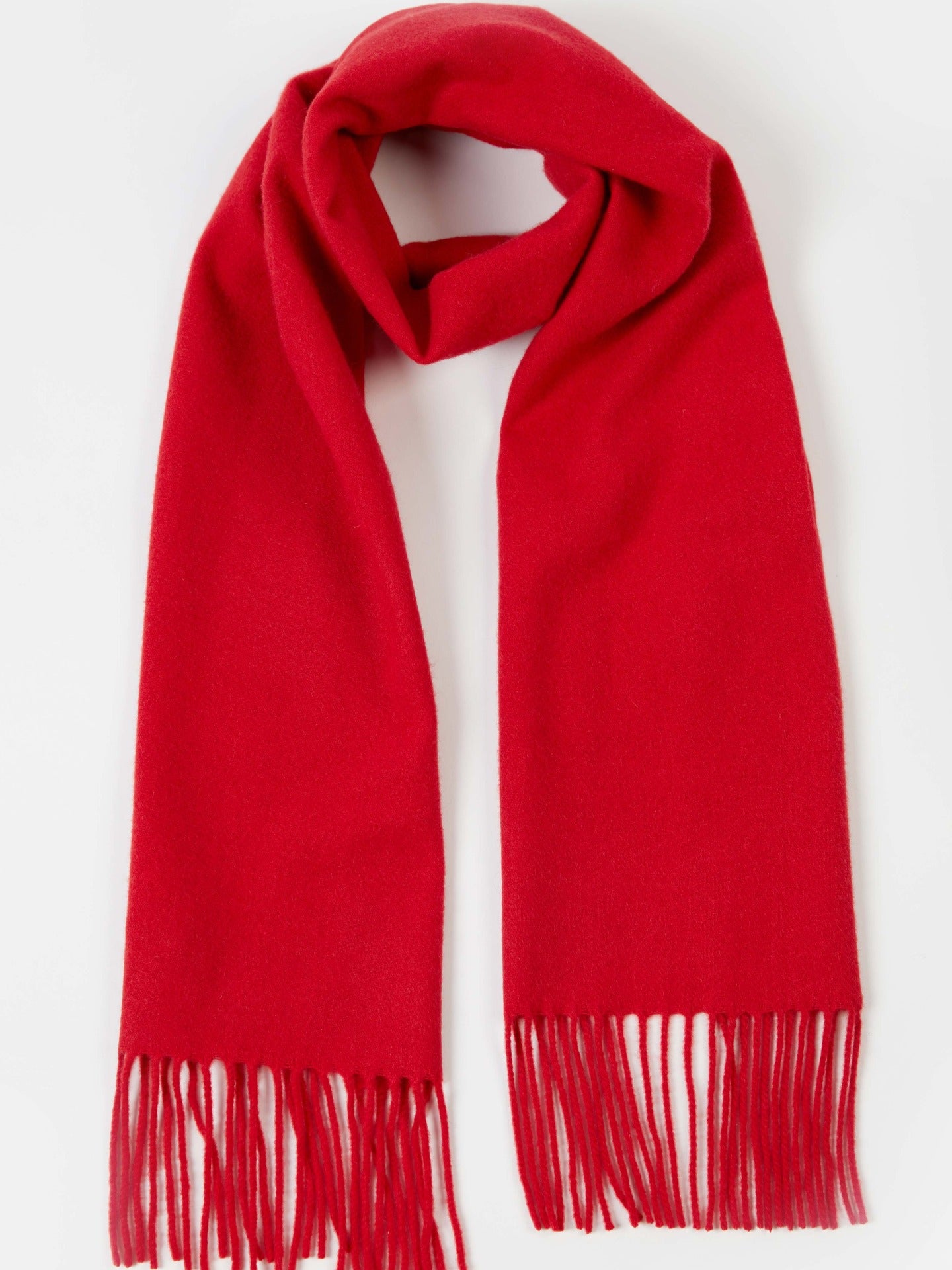 Women's Cashmere Fringe Scarf Ribbon Red - Gobi Cashmere