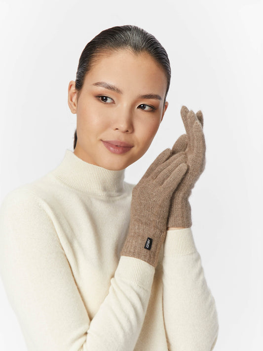 Women's Cashmere Basic Gloves Taupe - Gobi Cashmere