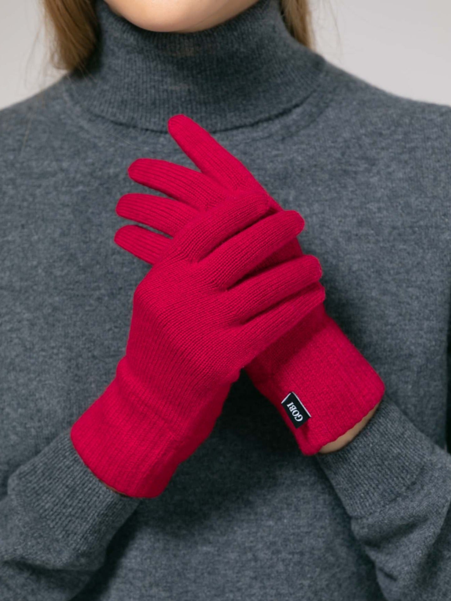 Women's Cashmere Short Gloves Haute Red - Gobi Cashmere