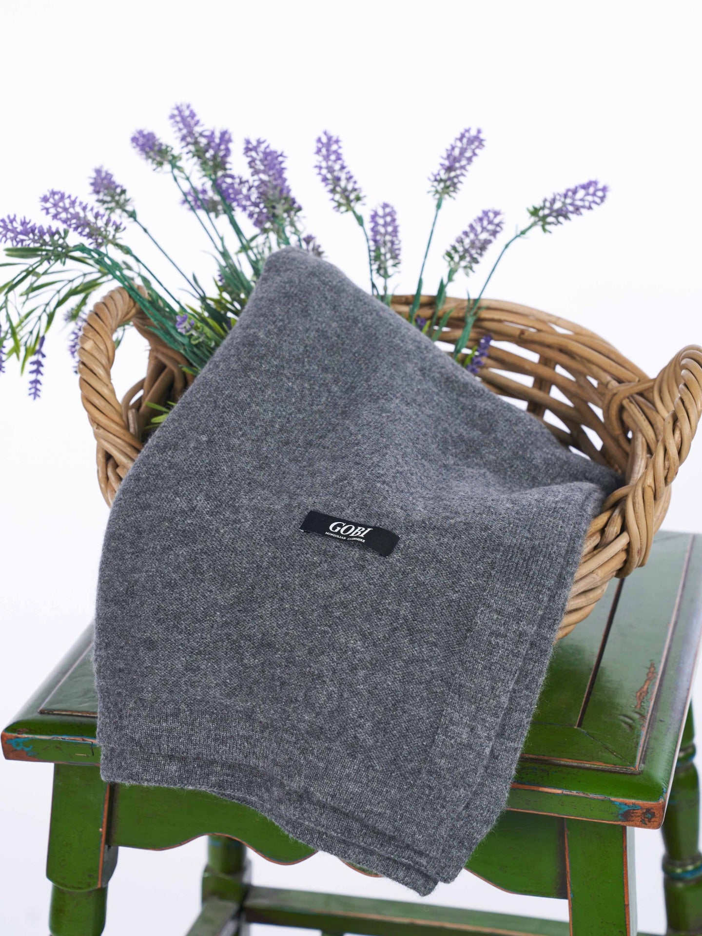 Home Cashmere Jersey Knit Blanket Plum Kitten - Gobi Cashmere