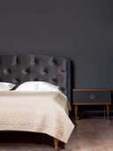 Organic Color Cable Knit Blanket Beige - Gobi Cashmere #color_beige