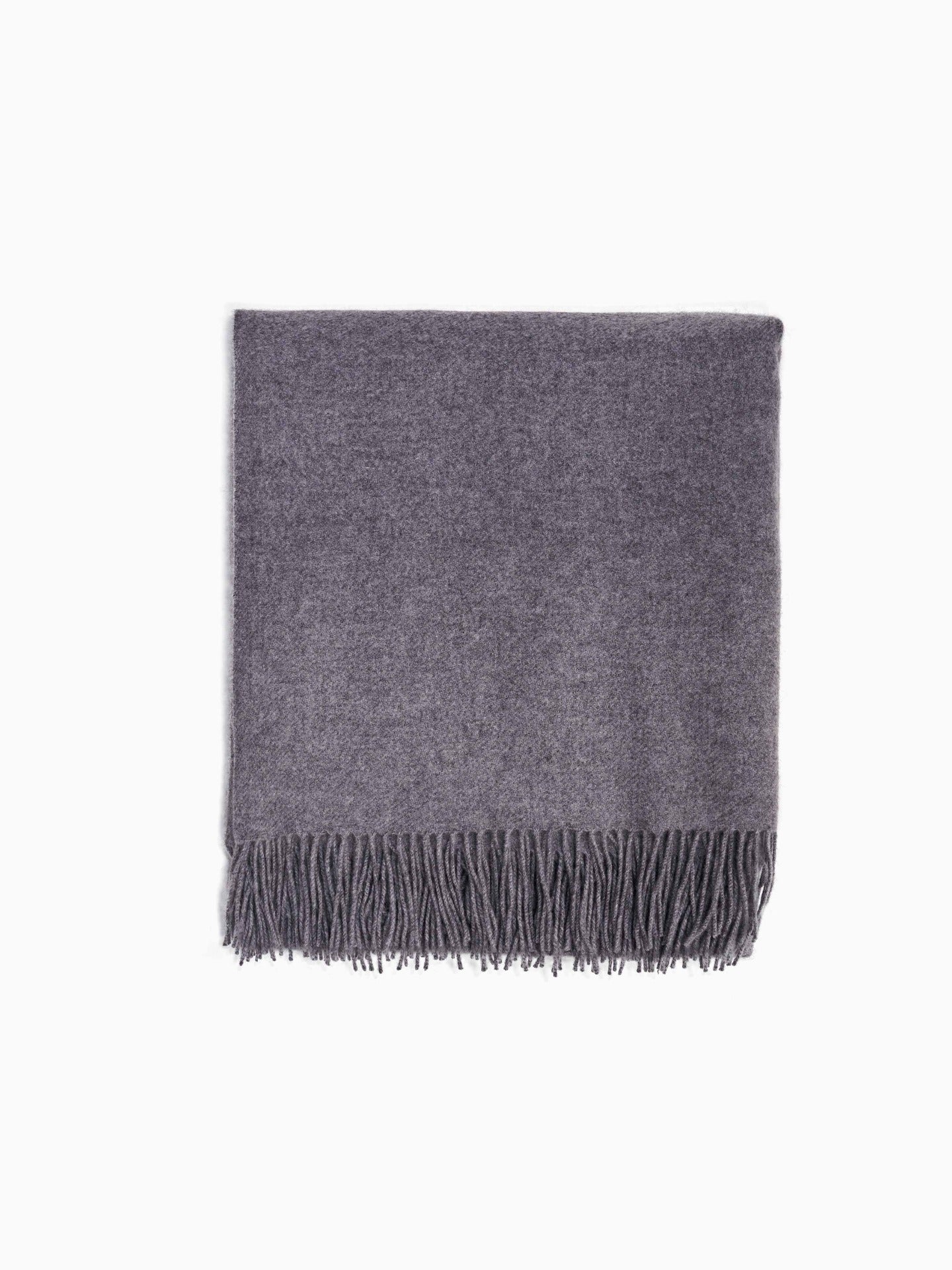 Unisex Cashmere Medium Blanket With Fringe Dim Gray - Gobi Cashmere
