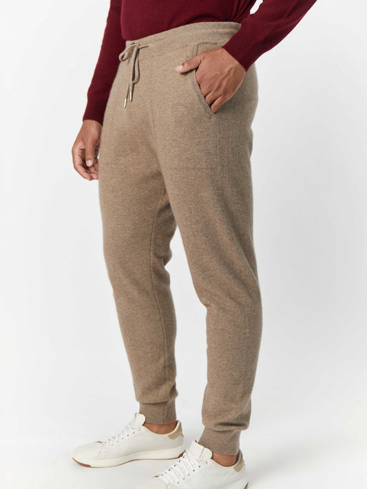 Men's Cashmere Jogger Taupe - Gobi Cashmere