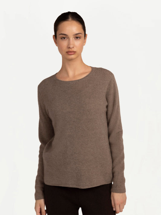 Women's Spina Cashmere Sweater Taupe - Gobi Cashmere