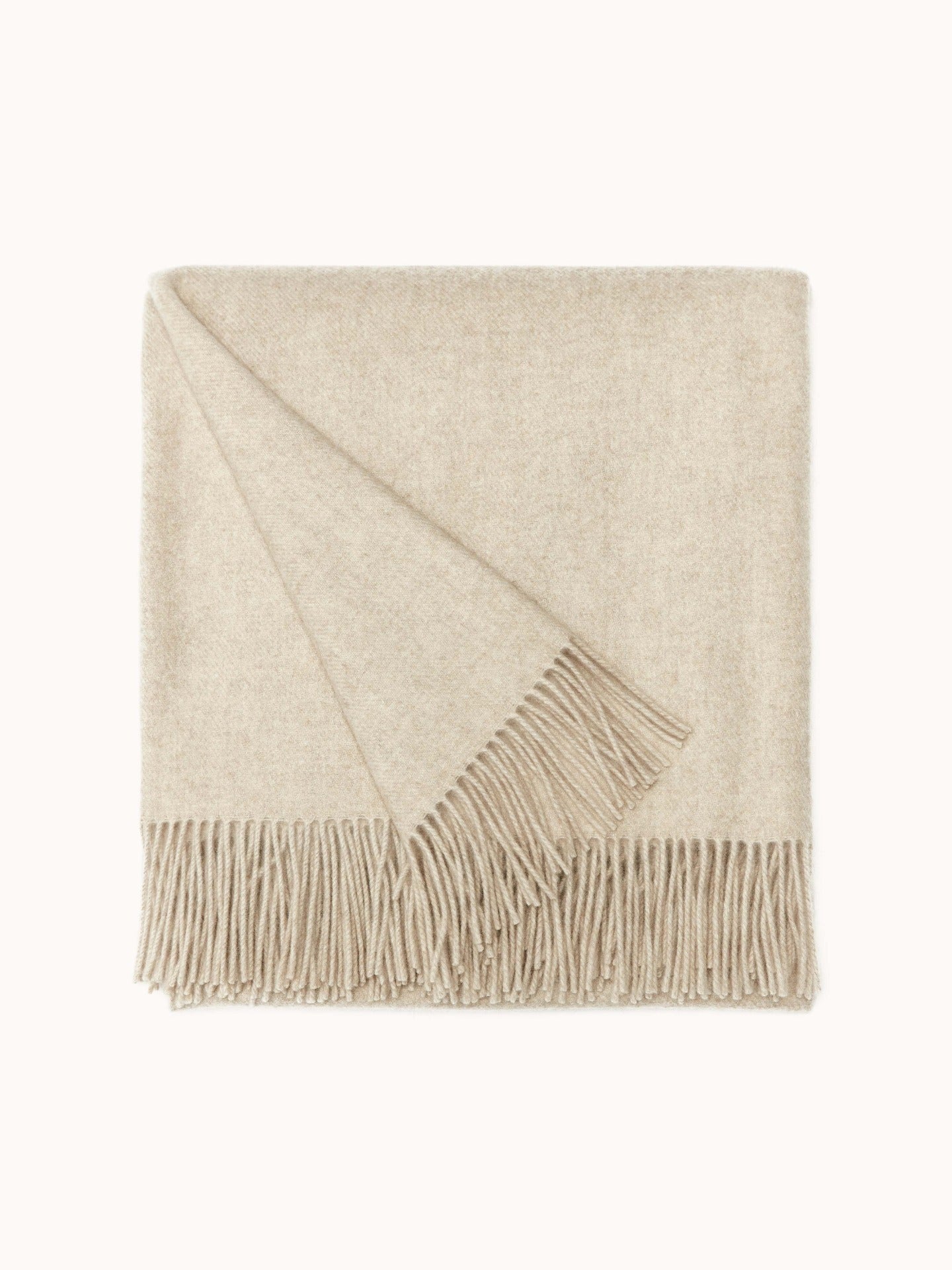 Cashmere Medium Fringe Blanket Warm Gray - Gobi Cashmere