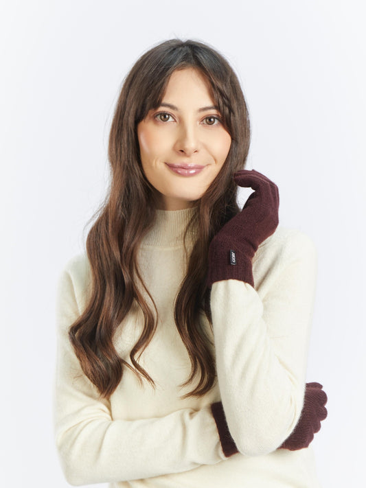 Women's Cashmere Basic Gloves Decadent Chocolate - Gobi Cashmere