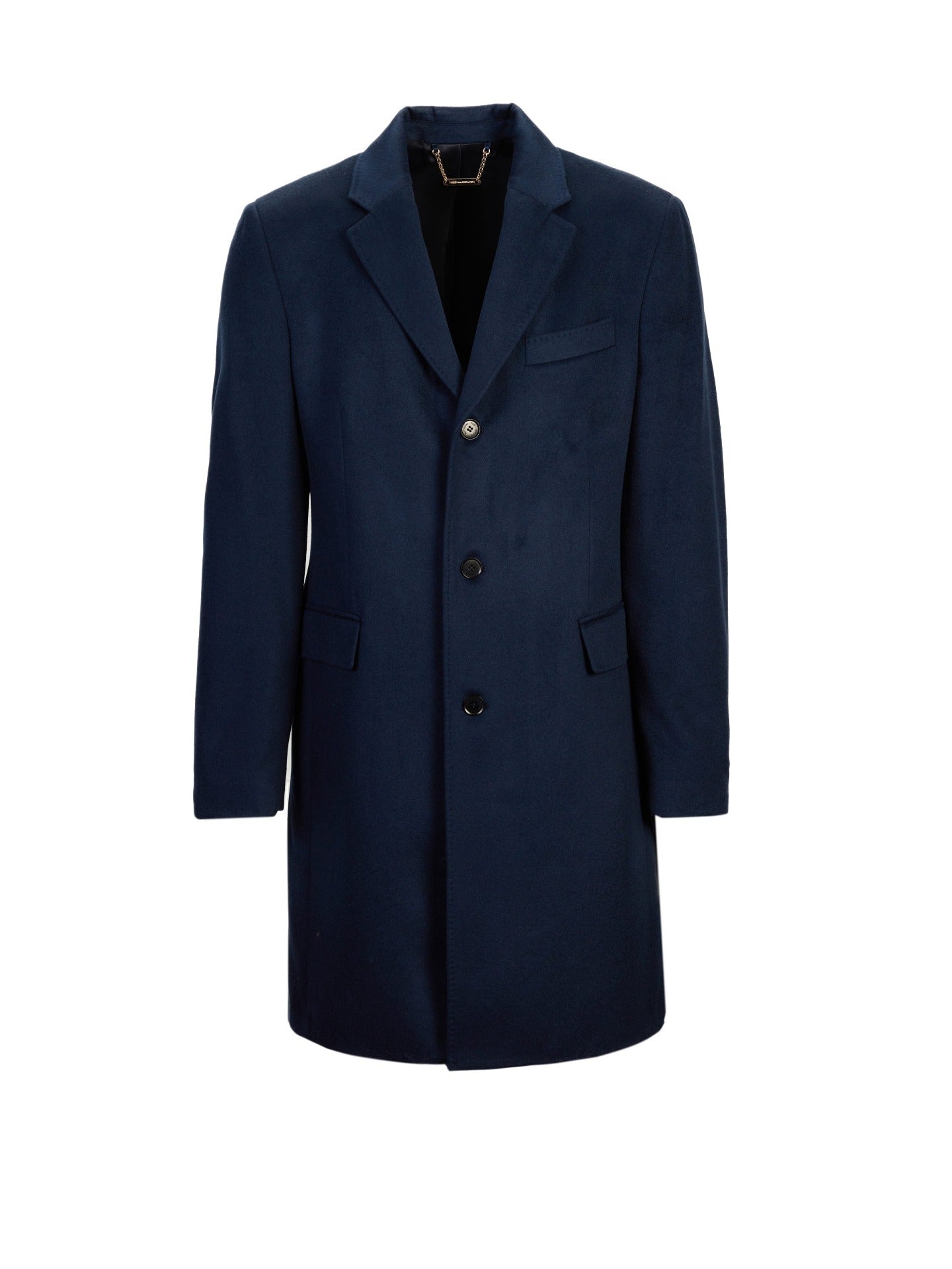 Men's Cashmere Classic Single Breasted Coat Navy - Gobi Cashmere