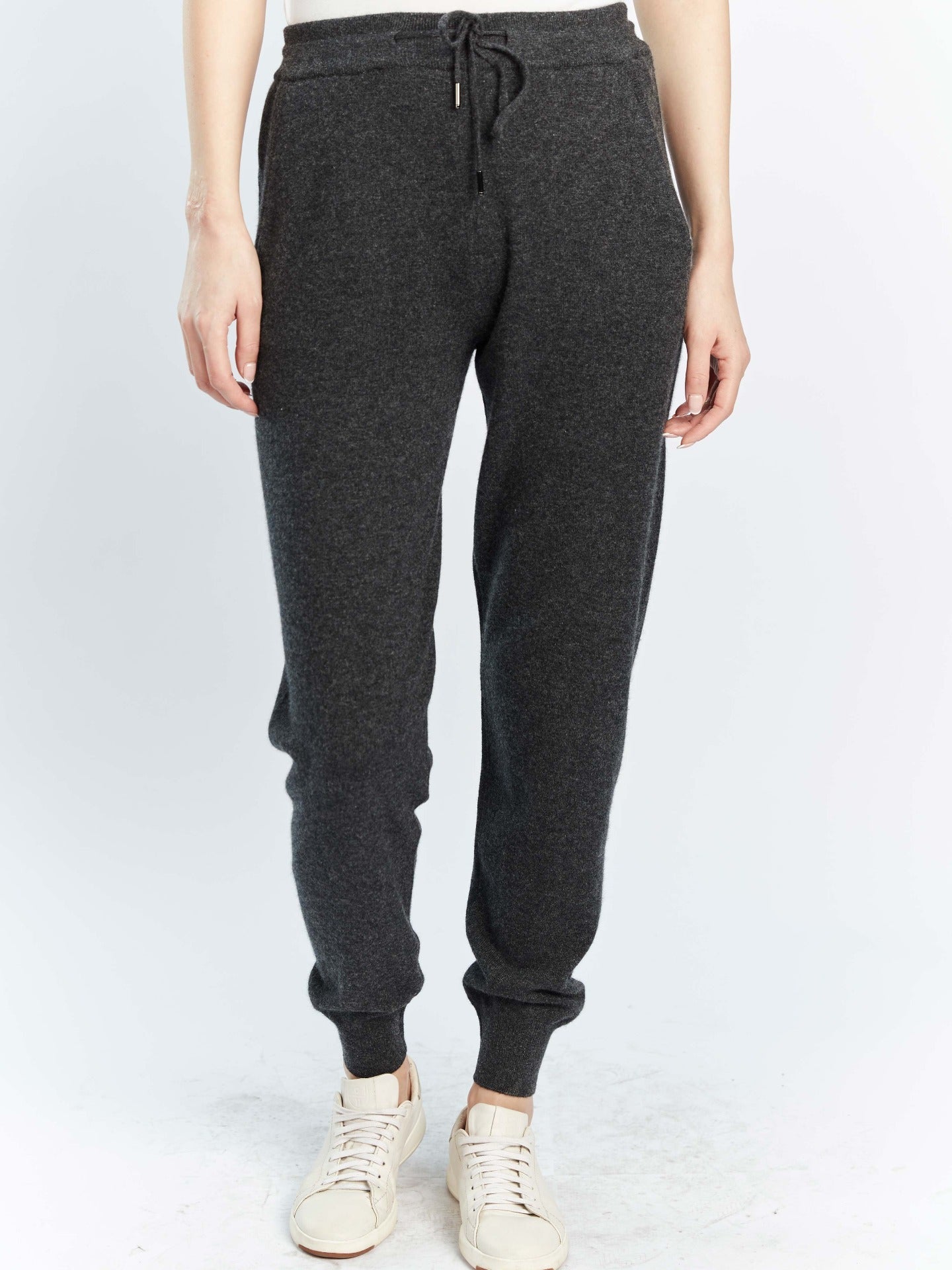 Women's Cashmere Cuffed Jogger Charcoal - Gobi Cashmere