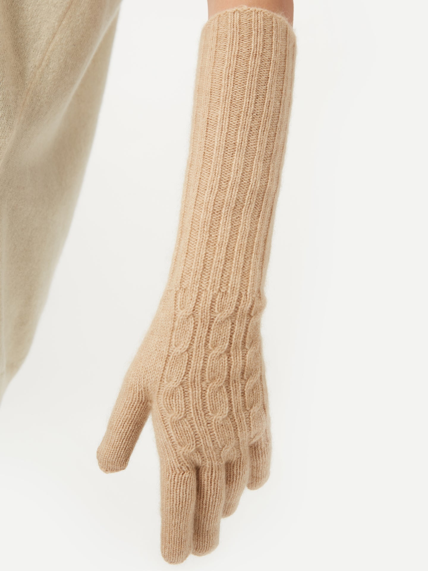 Women's Organic Cashmere Gloves Beige - Gobi Cashmere
