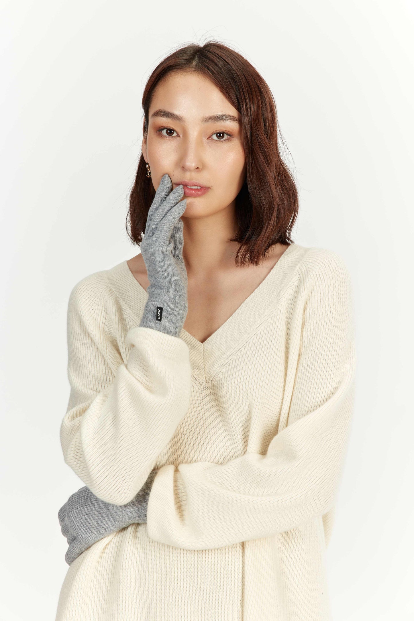 Women's Cashmere Short Gloves Vapor Blue - Gobi Cashmere