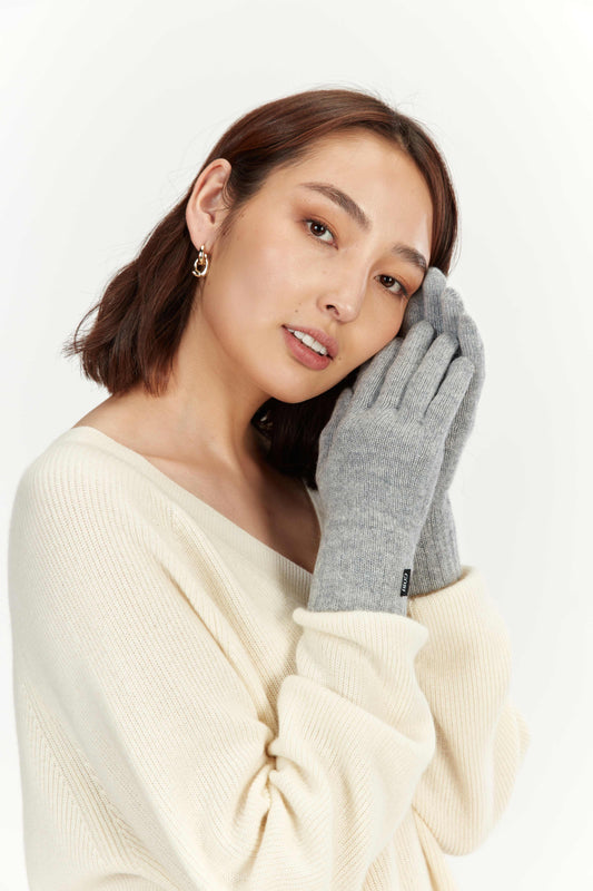 Women's Cashmere Short Gloves Vapor Blue - Gobi Cashmere
