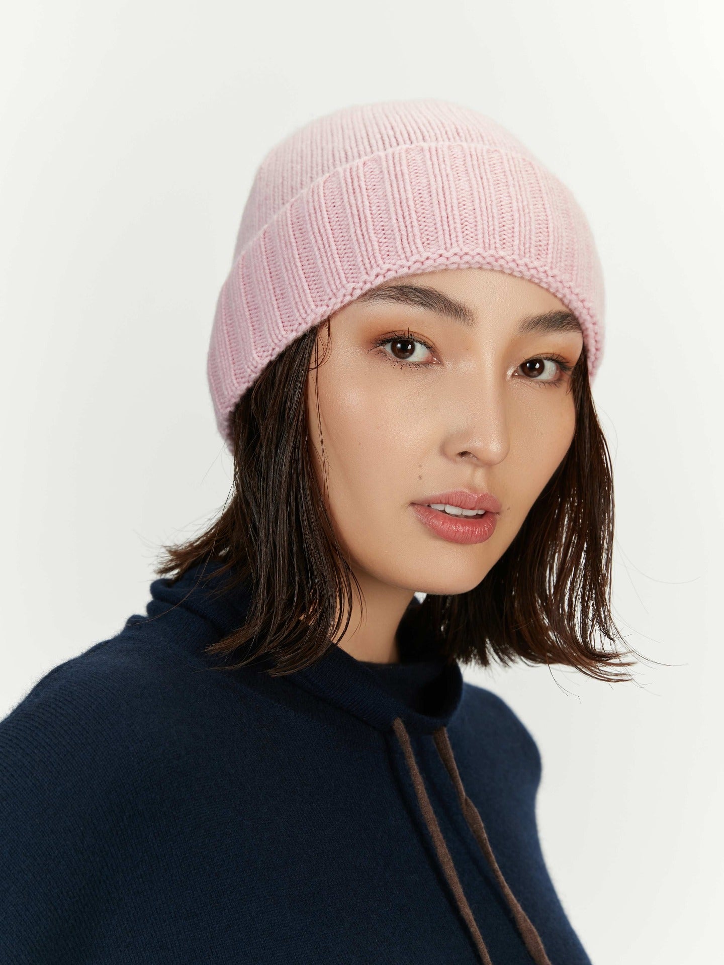 Unisex Cashmere Basic Beanie Almond Blossom - Gobi Cashmere