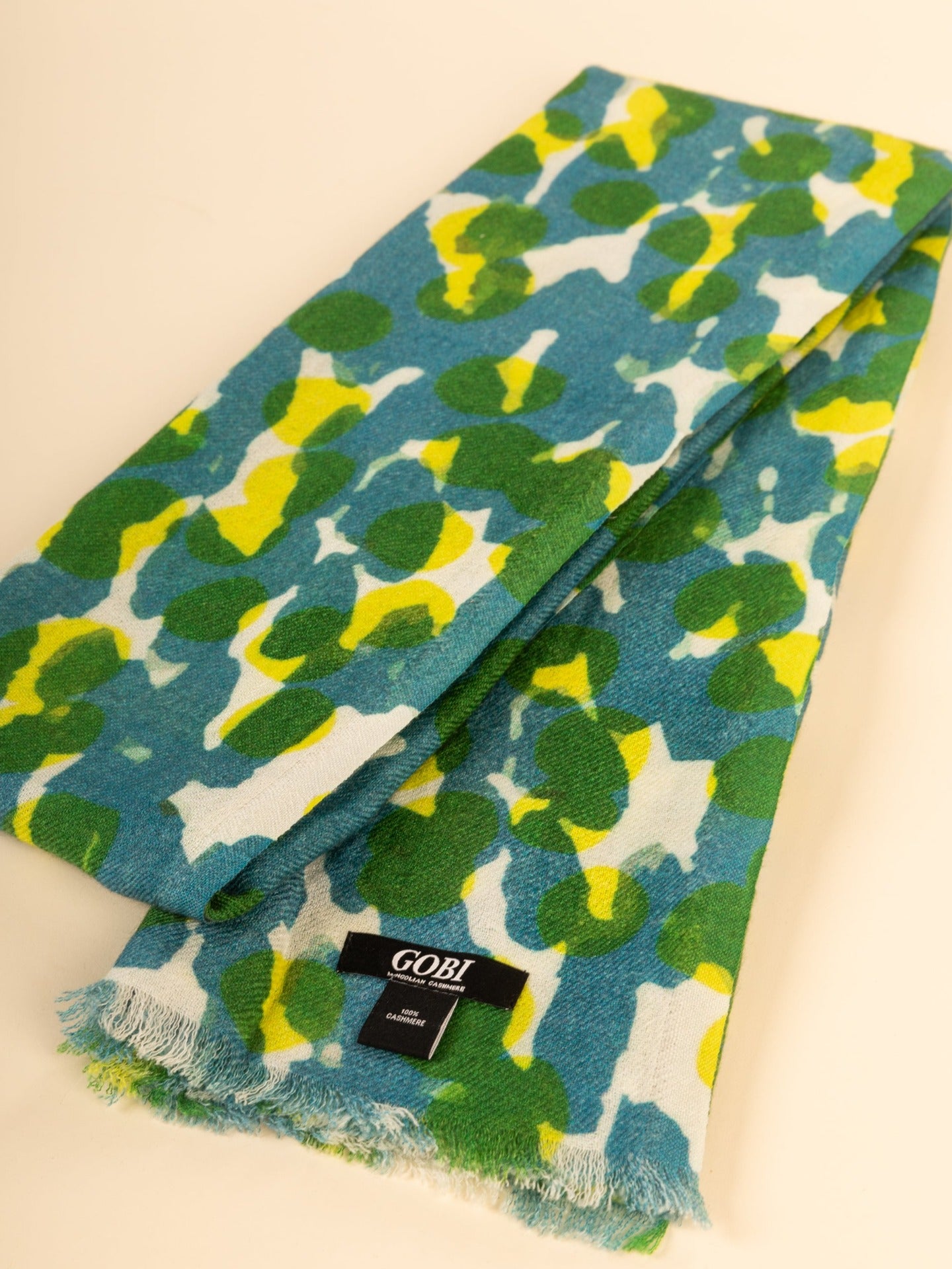 Women's Cashmere Printed Shawl Shady Glade - Gobi Cashmere