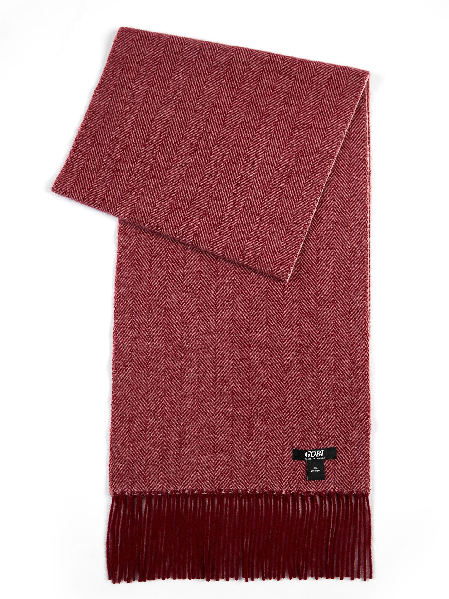 Unisex Cashmere Classic Check Scarf Tibetan Red - Gobi Cashmere