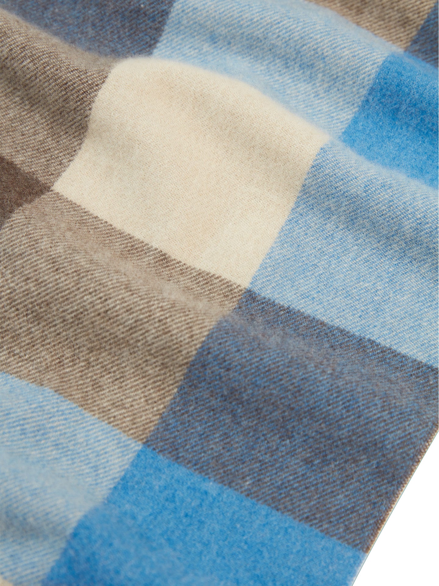 Unisex Cashmere Classic Check Scarf Cocoa - Gobi Cashmere