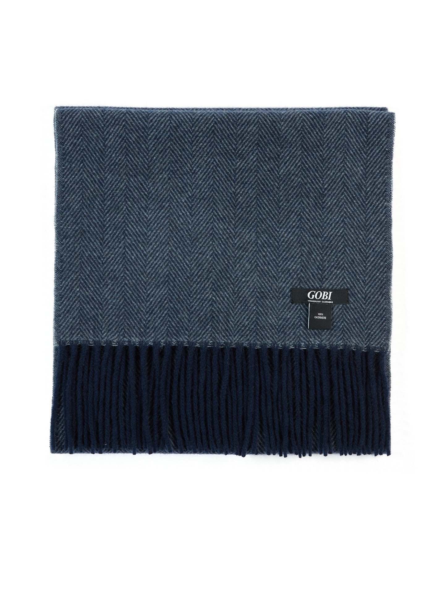 Unisex Cashmere Classic Check Scarf Navy Blazer - Gobi Cashmere