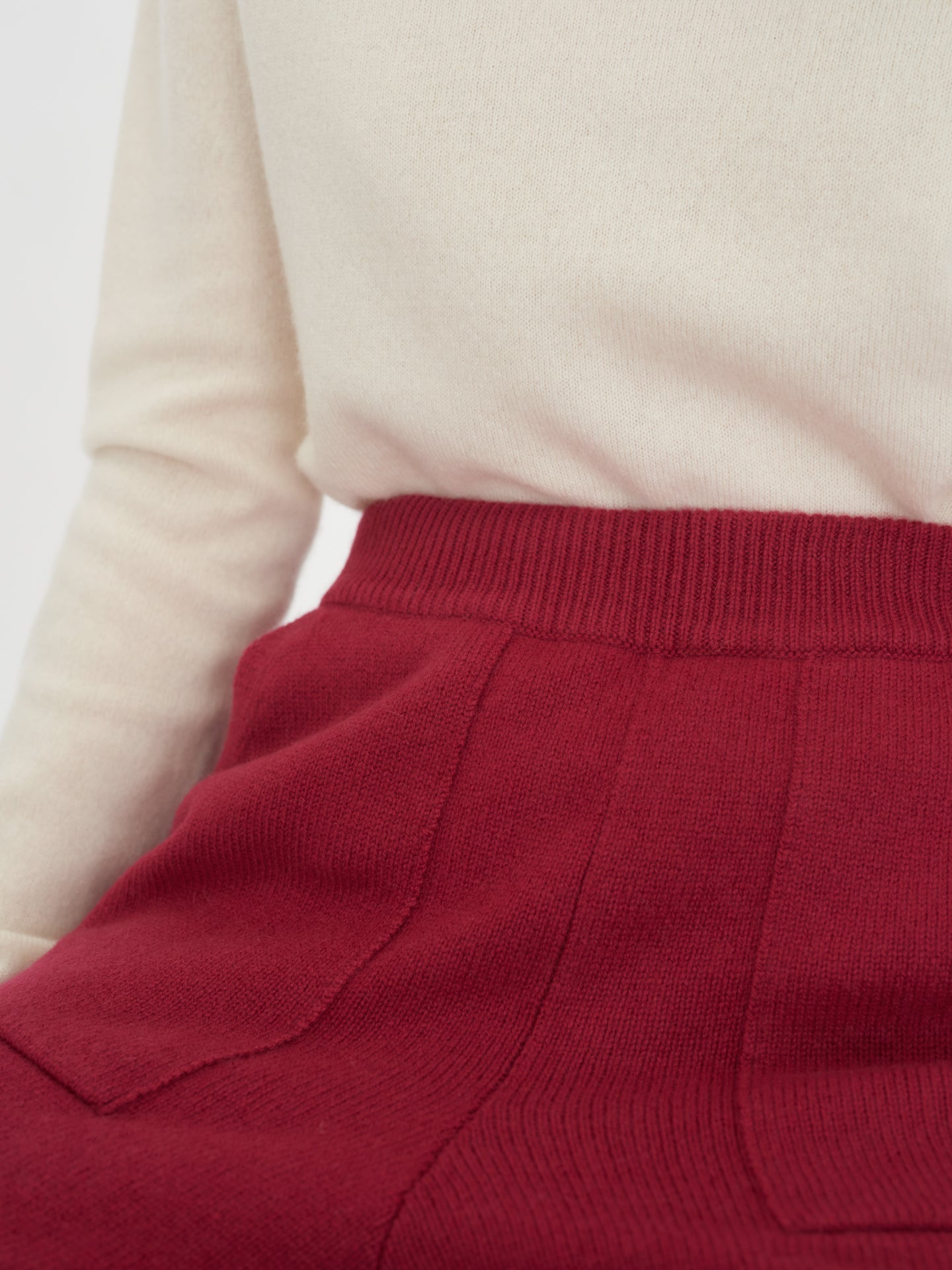 Women's Cashmere Knitted Culottes Cabernet - Gobi Cashmere