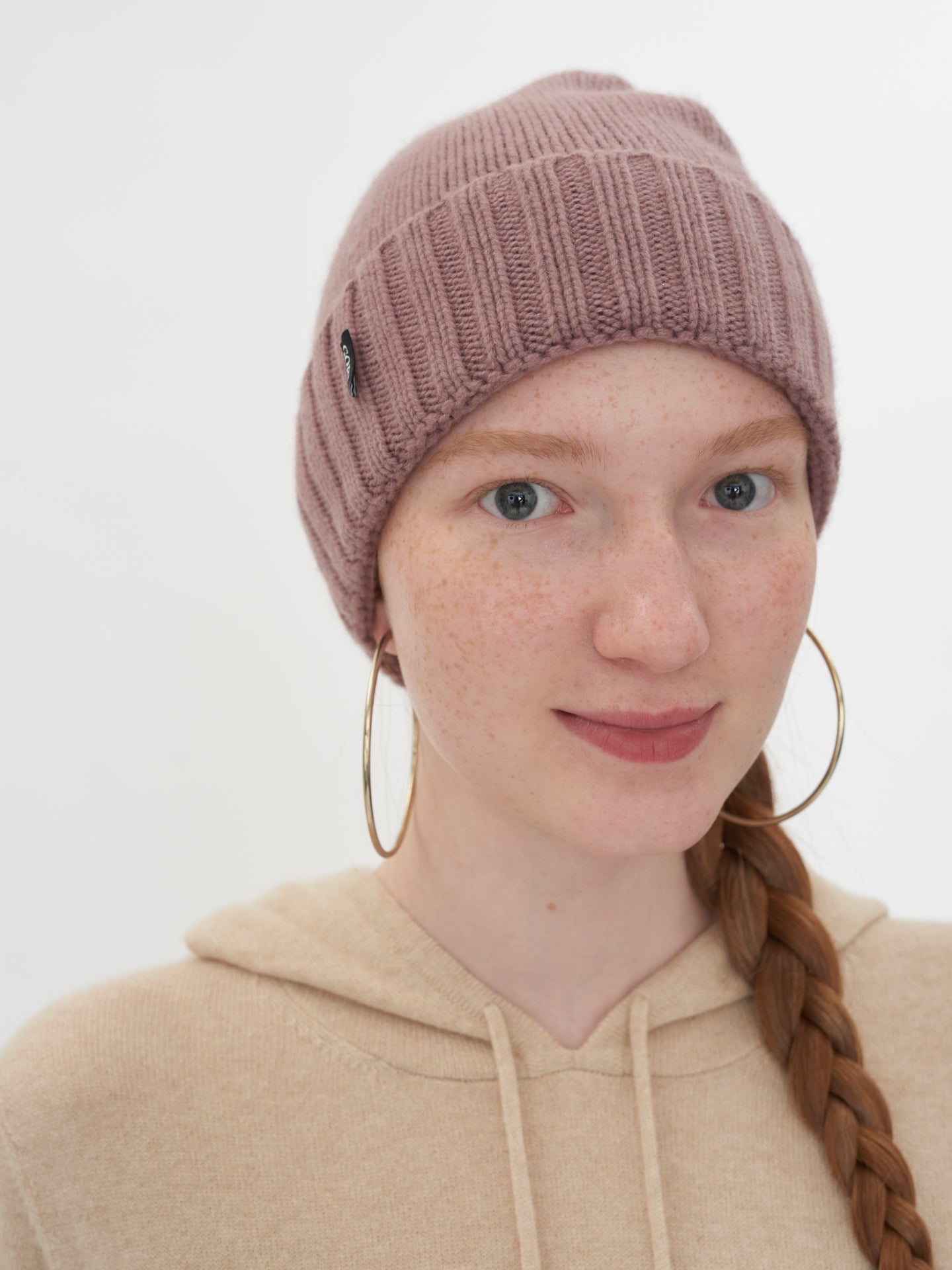 Unisex Cashmere Basic Beanie Twilight Mauve - Gobi Cashmere