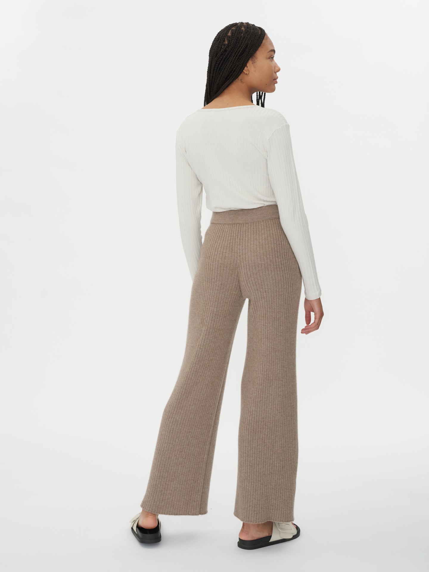 Women's Cashmere Organic Color Cashmere Pants Taupe - Gobi Cashmere