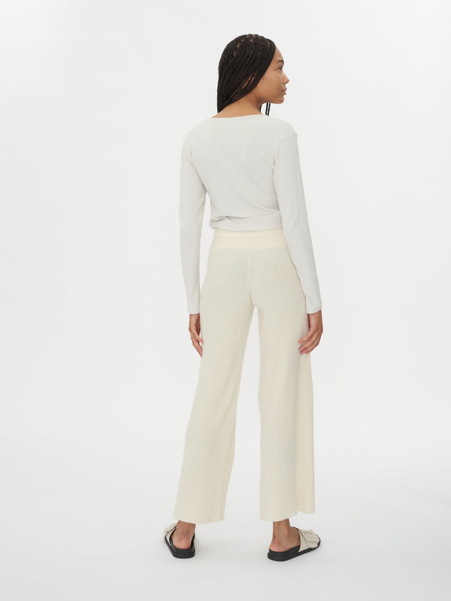 Women's Cashmere Pants Snow White - Gobi Cashmere