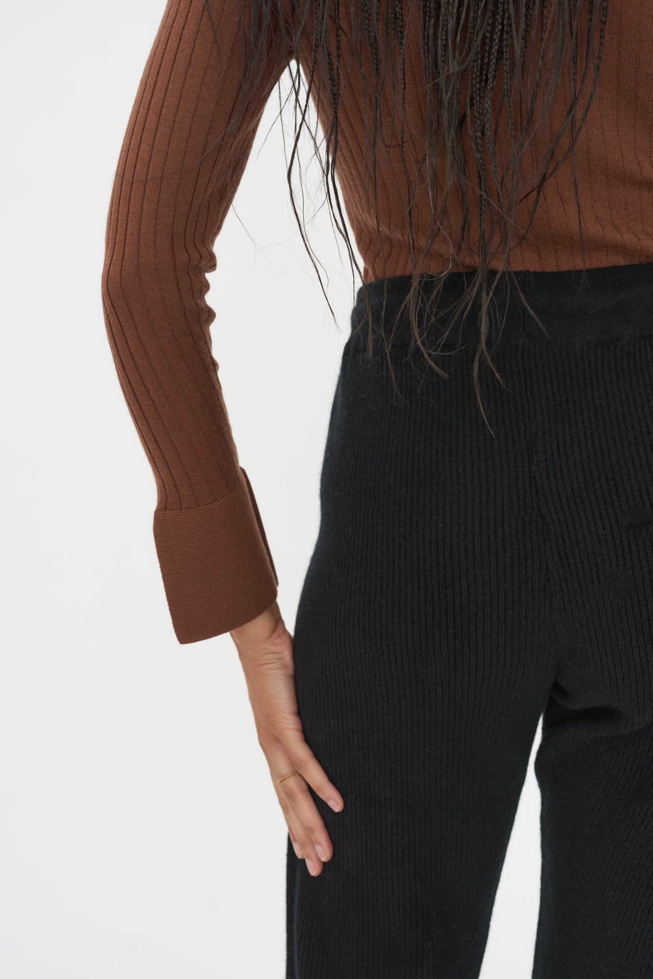 Women's Cashmere Joggers Black - Gobi Cashmere