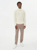 Men's Cashmere Basic Turtle Neck Sweater Marshmallow - Gobi Cashmere