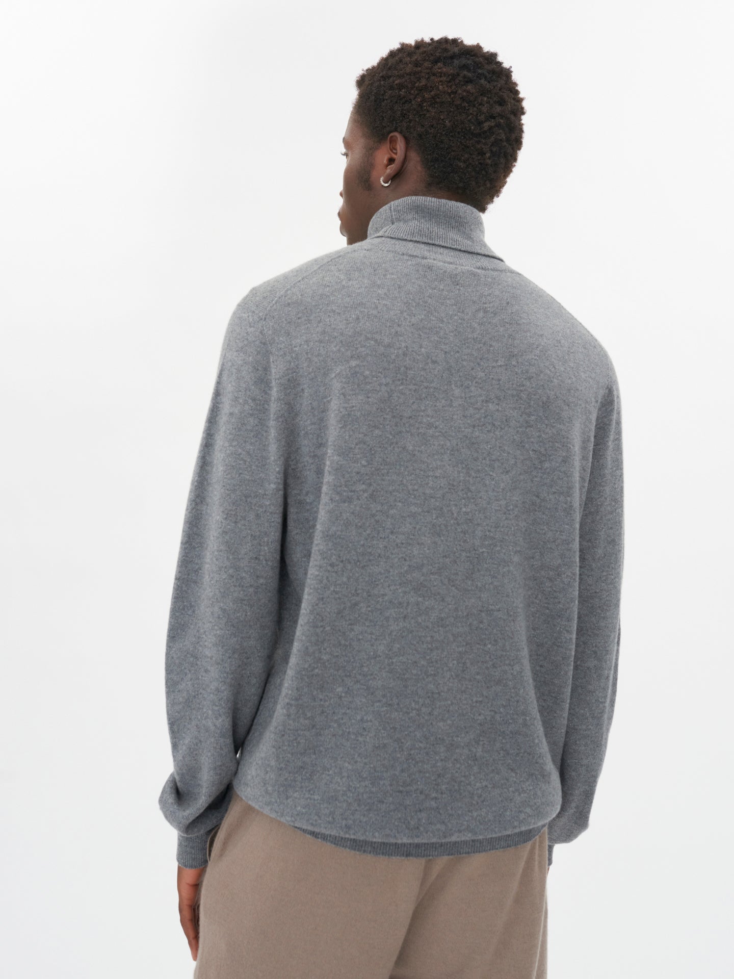 Men's Cashmere Basic Turtleneck Dim Gray - Gobi Cashmere