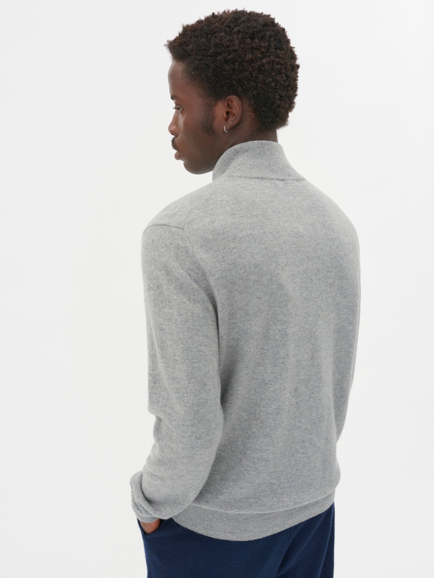 Men's Cashmere Full-Zip Cardigan Vapor Blue - Gobi Cashmere