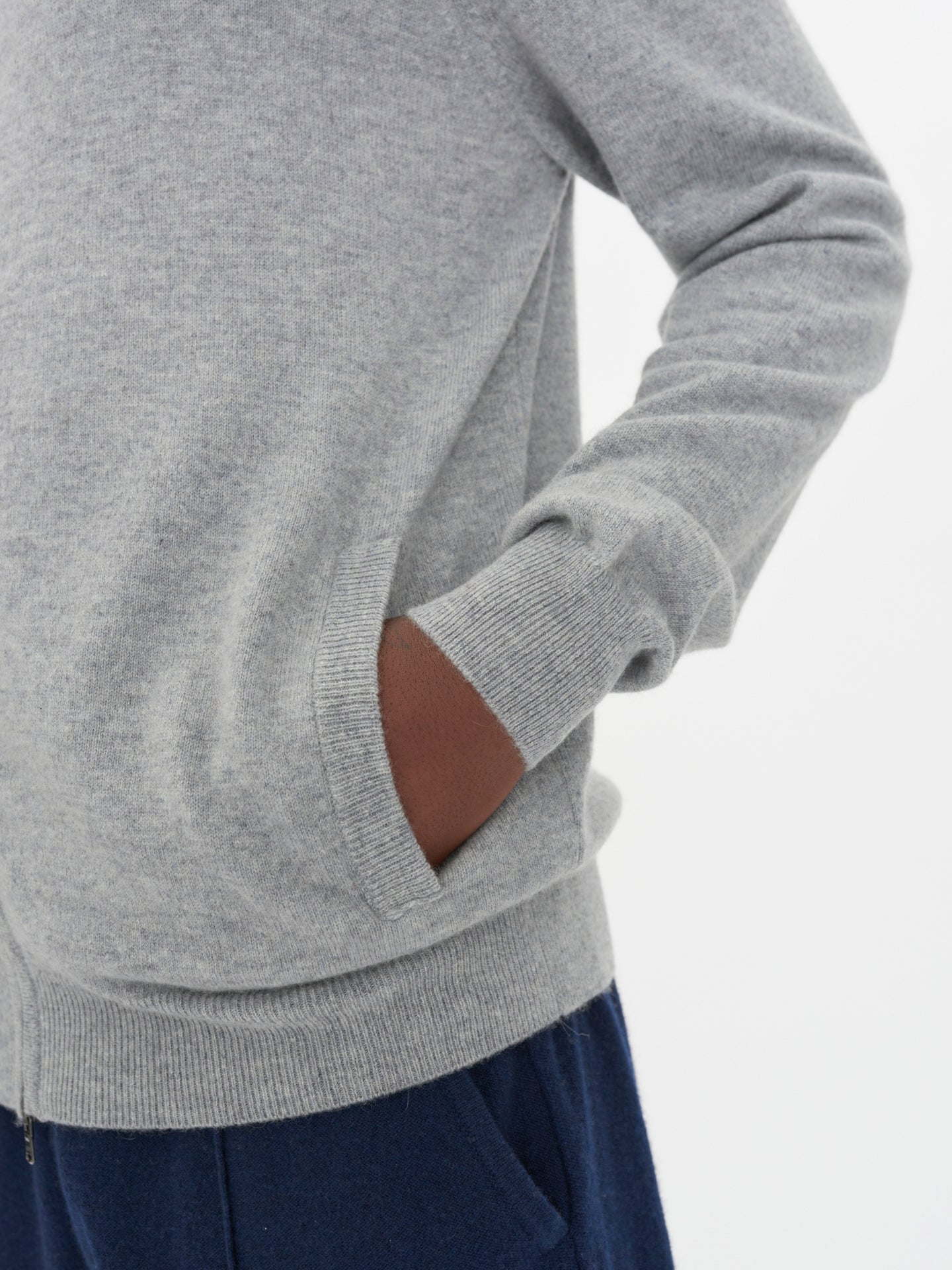 Men's Cashmere Full-Zip Cardigan Vapor Blue - Gobi Cashmere